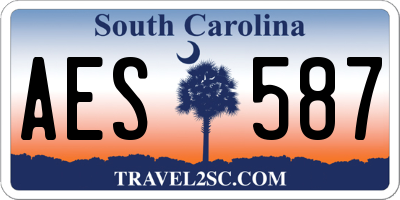 SC license plate AES587