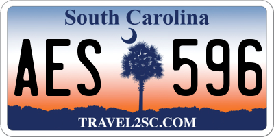 SC license plate AES596