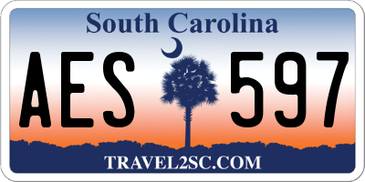 SC license plate AES597