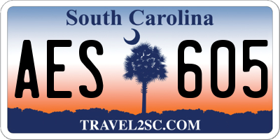 SC license plate AES605