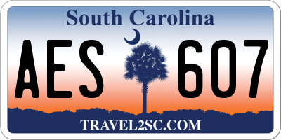 SC license plate AES607
