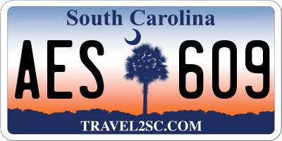 SC license plate AES609