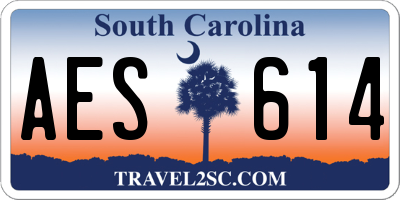 SC license plate AES614