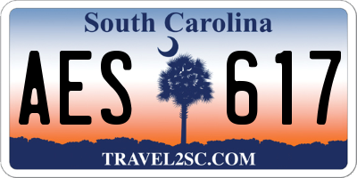 SC license plate AES617