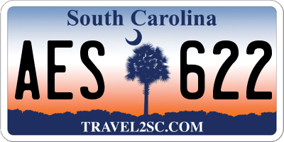 SC license plate AES622