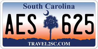SC license plate AES625
