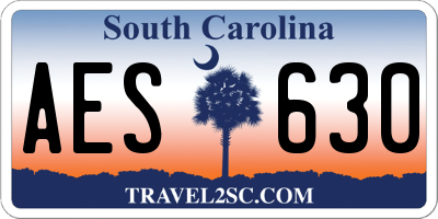 SC license plate AES630