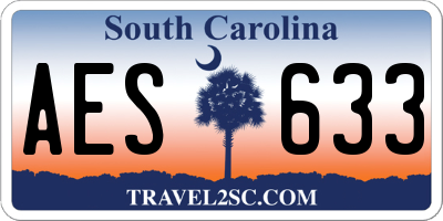SC license plate AES633