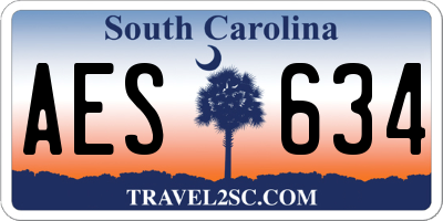 SC license plate AES634