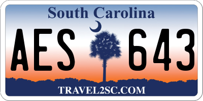 SC license plate AES643