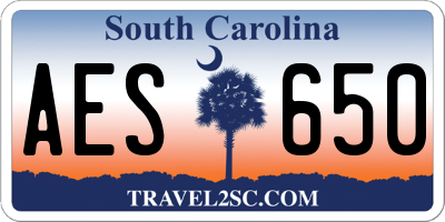 SC license plate AES650