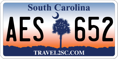SC license plate AES652