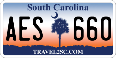 SC license plate AES660