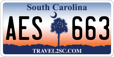 SC license plate AES663