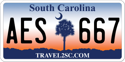 SC license plate AES667