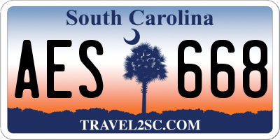 SC license plate AES668