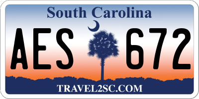 SC license plate AES672
