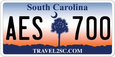 SC license plate AES700