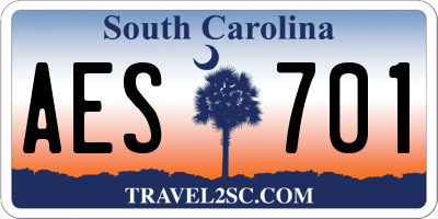 SC license plate AES701