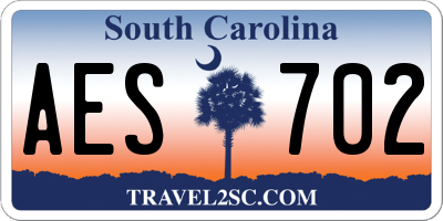 SC license plate AES702