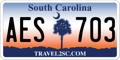 SC license plate AES703