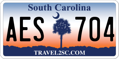 SC license plate AES704