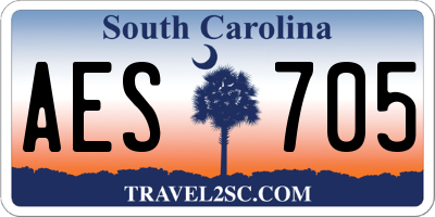 SC license plate AES705