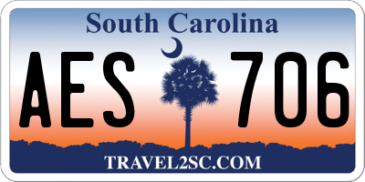 SC license plate AES706