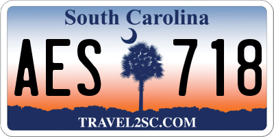 SC license plate AES718