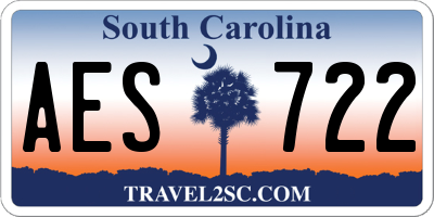 SC license plate AES722