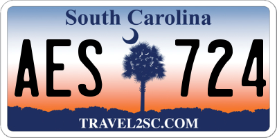 SC license plate AES724