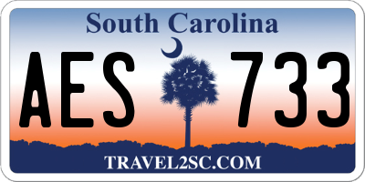 SC license plate AES733