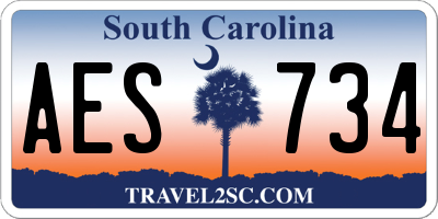 SC license plate AES734