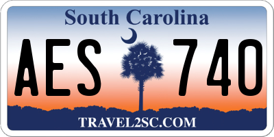 SC license plate AES740
