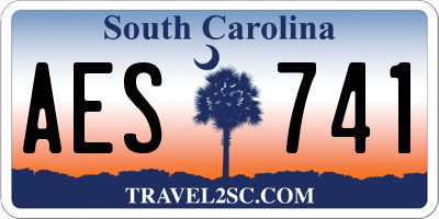 SC license plate AES741