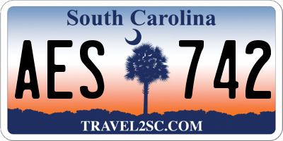 SC license plate AES742