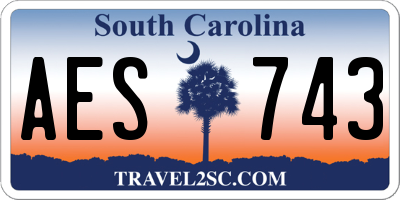 SC license plate AES743
