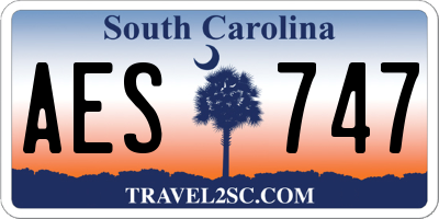 SC license plate AES747
