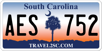 SC license plate AES752