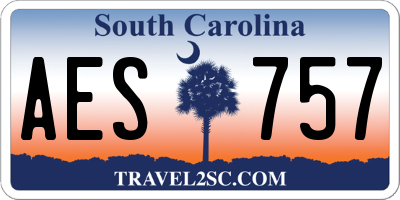 SC license plate AES757