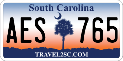 SC license plate AES765