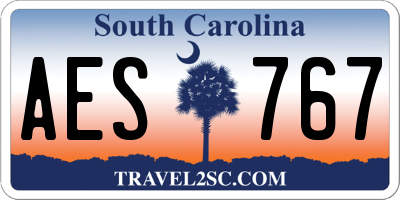 SC license plate AES767