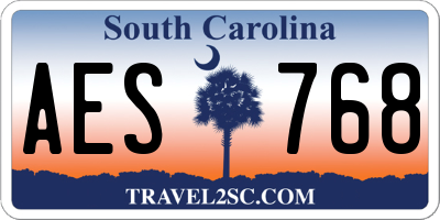 SC license plate AES768