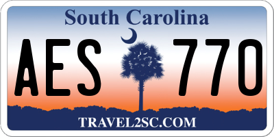 SC license plate AES770