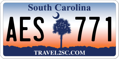 SC license plate AES771