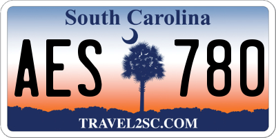 SC license plate AES780