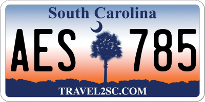 SC license plate AES785