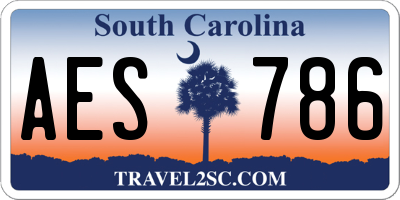 SC license plate AES786