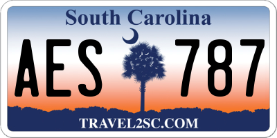 SC license plate AES787