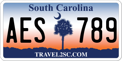 SC license plate AES789